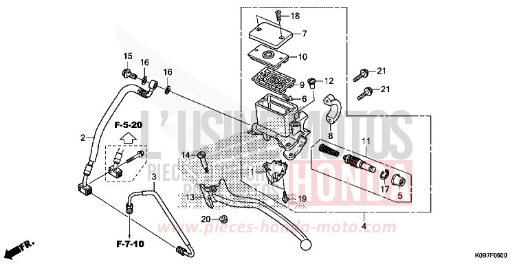REAR BRAKE MASTER CYLINDER von Forza 300 PEARL NIGHTSTAR BLACK (NHA84) von 2019